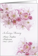 Customizable, Invitation Memorial Service, Blossoms card