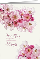 To my Mum, Birthday Blessings, Scripture, Blossoms card