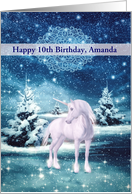 Age/Name Customizable, Granddaughter, Happy Birthday, Unicorn card