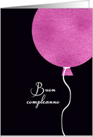 Happy Birthday in Italian, Buon Compleanno, Pink Glitter/Foil effect card