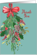 Thank You for the Gift, Christmas Card, Poinsettias card