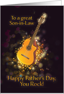 To a great Son-in-Law, You Rock, Father’s Day, Retro, Gold-Effect card