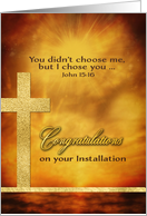 Congratulations on your Installation, Christian, Gold-Effect, Cross card