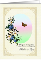 Sympathy Loss of Mother-in-Law, Flowers and Butterfly card