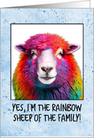 Coming Out Rainbow Sheep card