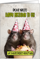 Niece Shared Birthday Cupcake Rats card