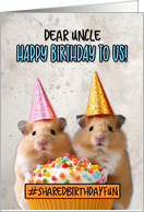 Uncle Shared Birthday Cupcake Hamsters card