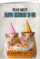 Niece Shared Birthday Cupcake Hamsters card
