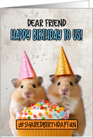 Friend Shared Birthday Cupcake Hamsters card