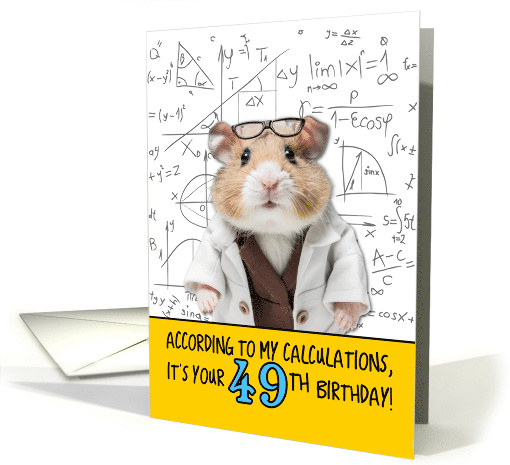49 Years Old Birthday Math Hamster card (1785100)