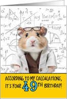 49 Years Old Birthday Math Hamster card