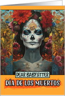 Babysitter Dia de Los Muertos Woman card