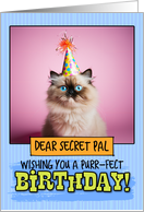Secret Pal Happy Birthday Himalayan Cat card