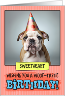 Sweetheart Happy Birthday Bulldog Puppy card