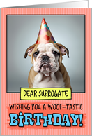 Surrogate Happy Birthday Bulldog Puppy card