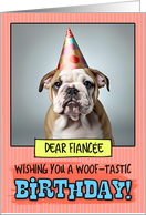 Fiancee Happy Birthday Bulldog Puppy card