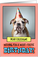 Colleague Happy Birthday Bulldog Puppy card
