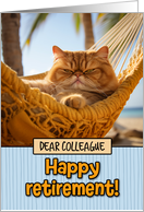 Colleague Happy Retirement Hammock Cat card
