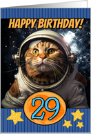 29 Years Old Happy Birthday Space Cat card