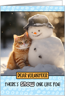 Volunteer Ginger Cat and Snowman card
