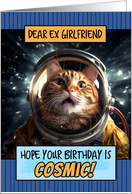 Ex Girlfriend Happy Birthday Cosmic Space Cat card