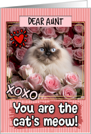 Aunt Valentine’s Day Himalayan Cat and Roses card