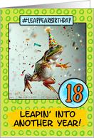 18 Years Old Happy Leap Year Birthday Frog card