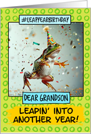 Grandson Leap Year Birthday Frog card