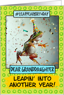 Granddaughter Leap Year Birthday Frog card