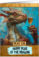 Son Happy Chinese New Year Dragon Champagne Toast card