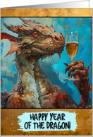 Happy Chinese New Year Dragon Champagne Toast card