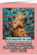 Daughter in Law Galentine’s Day Ginger Cat with Hearts card