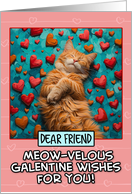 Friend Galentine’s Day Ginger Cat with Hearts card