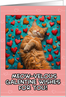 Galentine’s Day Ginger Cat with Hearts card
