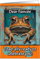 Fiancee Happy Birthday Toad with Glasses card