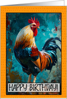 Happy Birthday Chinese Zodiak Year of the Rooster card