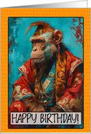 Happy Birthday Chinese Zodiak Year of the Monkey card