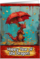 Happy Year of the Dragon Coin Rain Dragon card