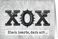 XOXO Love and Kisses Goth Style card