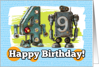 49 Years Old Happy Birthday Robots card