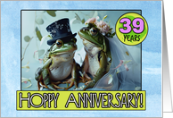 39 years Hoppy Wedding Anniversary Frog Pair card