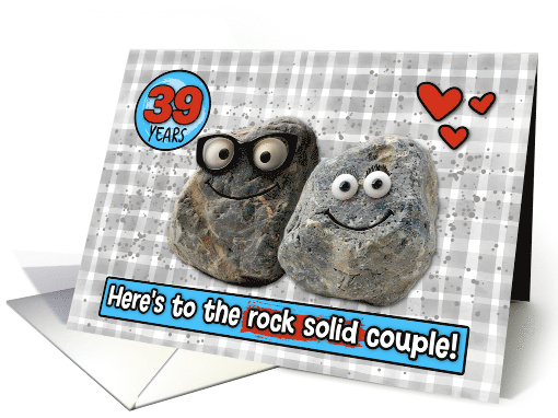 39 Year Wedding Anniversary Pair of Rocks card (1833158)