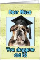 Niece Congratulations Graduation English Bulldog card