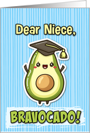Niece Congratulations Graduation Kawaii Avocado card