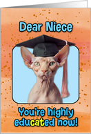 Niece Congratulations Graduation Sphynx Cat card