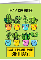 Sponsee Happy Birthday Kawaii Cartoon Plants in Pots card