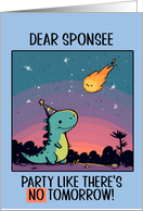 Sponsee Happy Birthday Kawaii Cartoon Dino card