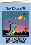 Roommate Happy Birthday Kawaii Cartoon Dino card