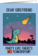 Girlfriend Happy Birthday Kawaii Cartoon Dino card