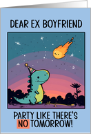 Ex Boyfriend Happy Birthday Kawaii Cartoon Dino card